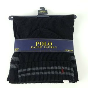 Polo Ralph Lauren Pony Wool Beanie Hat & Scarf Set